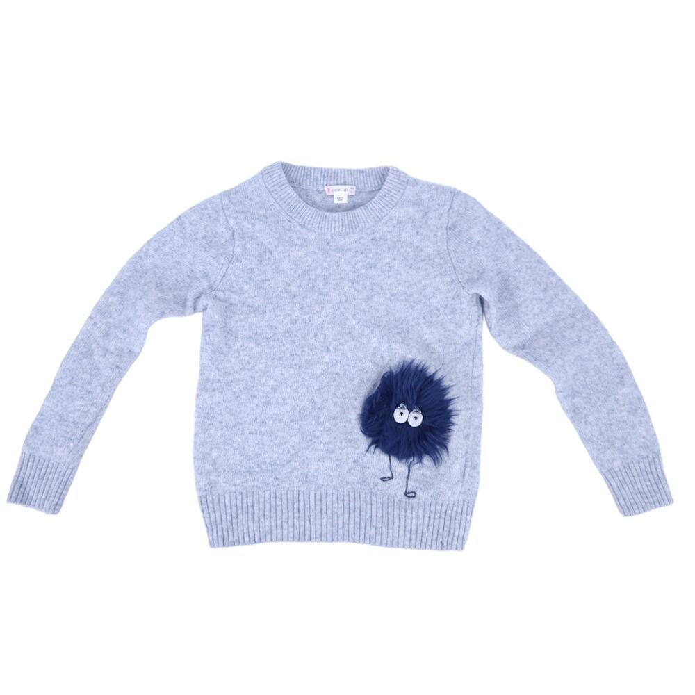 J. Crew CrewCuts Sweater Fuzzy Monster Wool Blend Unisex Fits Small Kids Gray